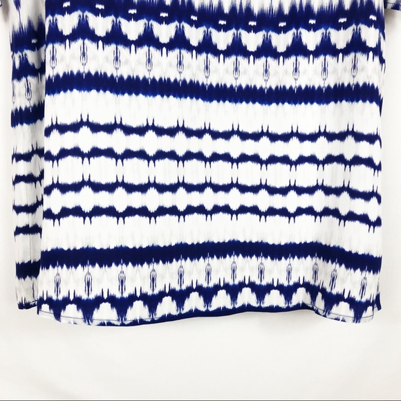 Michael Stars 100% Silk Tie Dye Shirt Dress | Blue White | Size Small - Picture 7 of 14